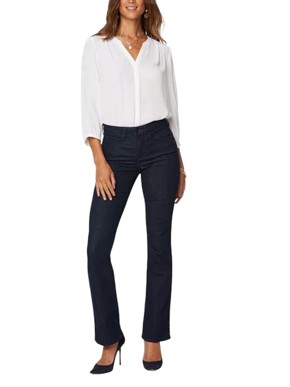 NWT! NYDJ Barbara Bootcut LiftXTuck Not Your Daughter Jeans Dark 10 x 32 Stretch